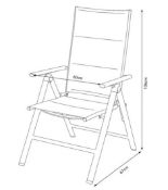 (22/2K) RRP £250. 6x Misali Reclining Garden Chair. Foldable For Easy Storage. Dimensions: (H106x...