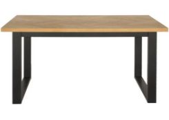 (119/P) RRP £250. Skelby Herringbone Oak Table. Features A Wonderful Herringbone Pattern. Contras...