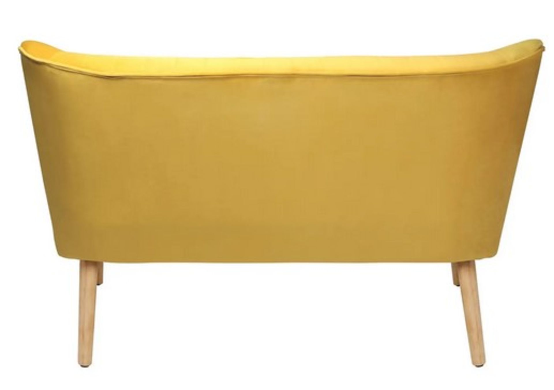 (31/R3/P) RRP £145. Cocktail Sofa Ochre. Velvet Fabric, Rubber Wood Legs. Dimensions: (H72x W110x... - Image 3 of 5