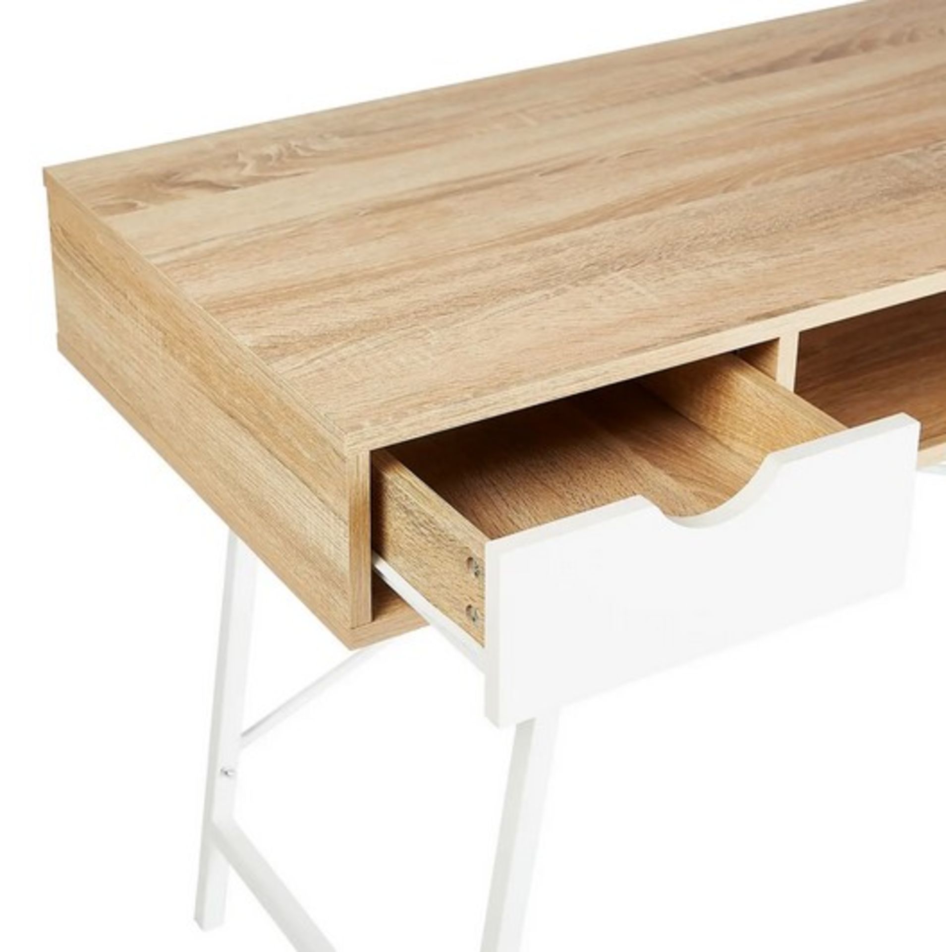 (60/2J) Lot RRP £120. 2x Donna Desk With White Drawers RRP £60 Each. Wood Effect Desk Top. White... - Image 4 of 6