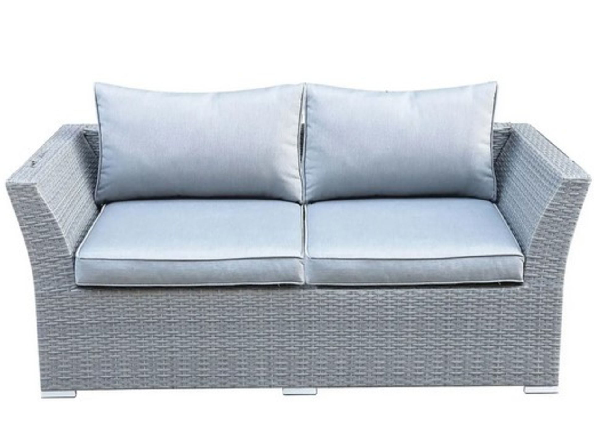 (4/R3/P) RRP £800. Bambrick 6 Seater Grey Rattan Garden Sofa Set. Hand Woven Rattan Effect. Easy... - Image 4 of 11