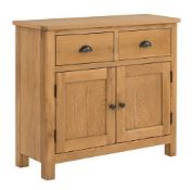 (57/R3/P) RRP £195. Norbury Oak Small Sideboard. Made With Real Oak And Hand-selected Veneer. Sof...