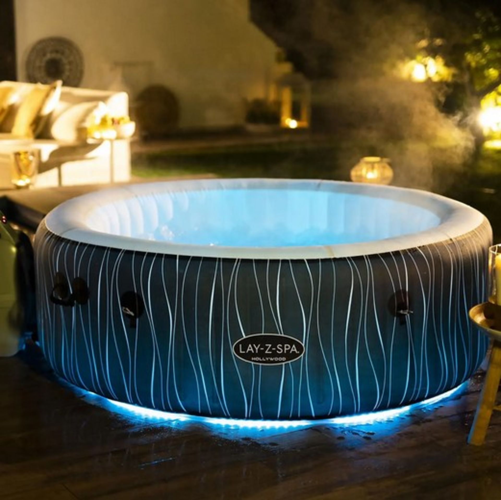 (16/R1/P) RRP £595. Lay Z Spa Hollywood Airjet 4-6 Person Hot Tub. Dimensions: (L196x W196x D66cm... - Image 6 of 16