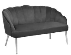 (73/R3/P) RRP £225. Sophia Occasional Sofa Chair Grey. Soft Velvet Upholstery. Strong Tapered Met...