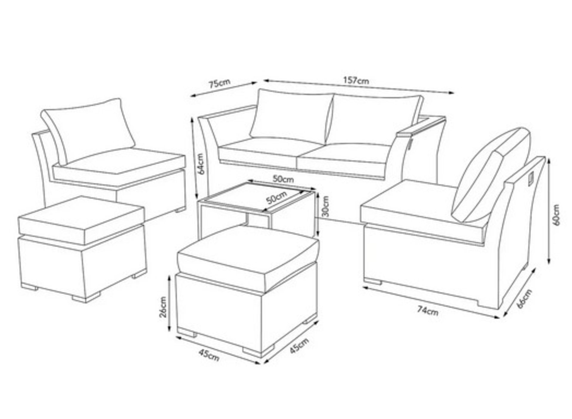 (4/R3/P) RRP £800. Bambrick 6 Seater Grey Rattan Garden Sofa Set. Hand Woven Rattan Effect. Easy... - Image 7 of 11