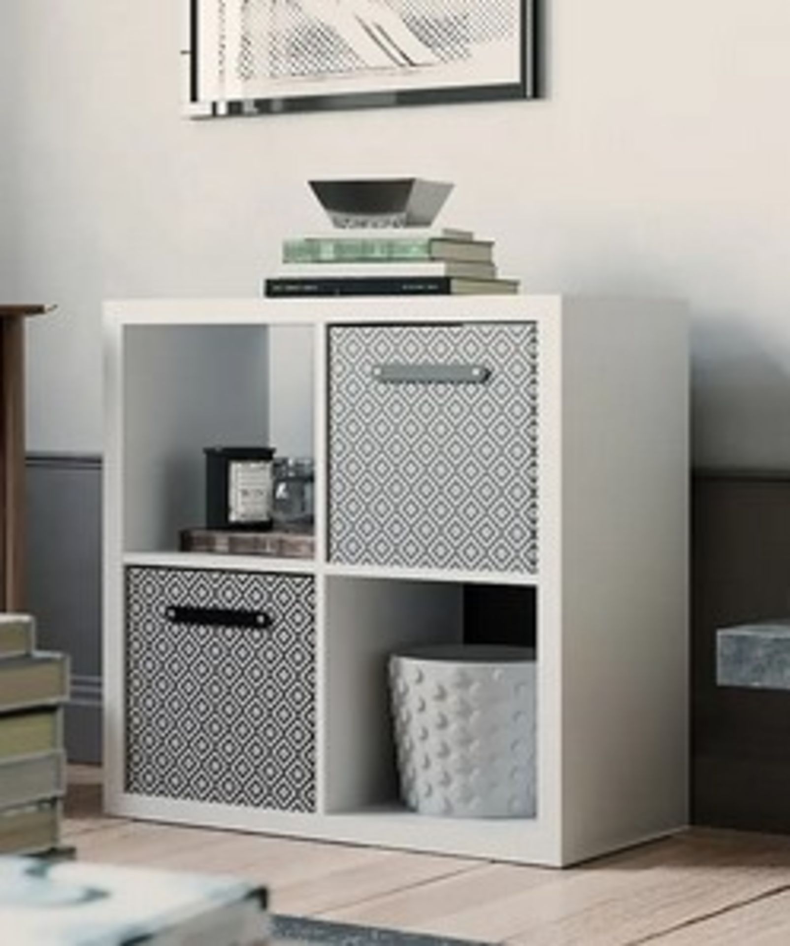 (34/R3/P) RRP £40. Living Elements Clever Cube 2x2 Cube Storage Unit White Matt Finish. Dimension... - Image 3 of 4