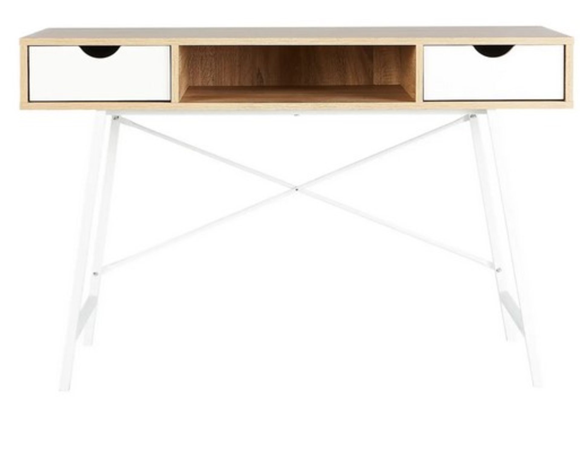 (60/2J) Lot RRP £120. 2x Donna Desk With White Drawers RRP £60 Each. Wood Effect Desk Top. White... - Image 3 of 6
