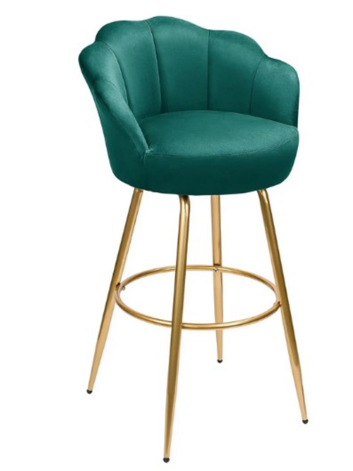 (28/R3/P) RRP £110. Sofia Barstool Teal. Velvet Upholstery. Gold Powder Coat Finish. Dimensions:... - Image 3 of 4