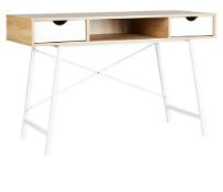 (60/2J) Lot RRP £120. 2x Donna Desk With White Drawers RRP £60 Each. Wood Effect Desk Top. White...