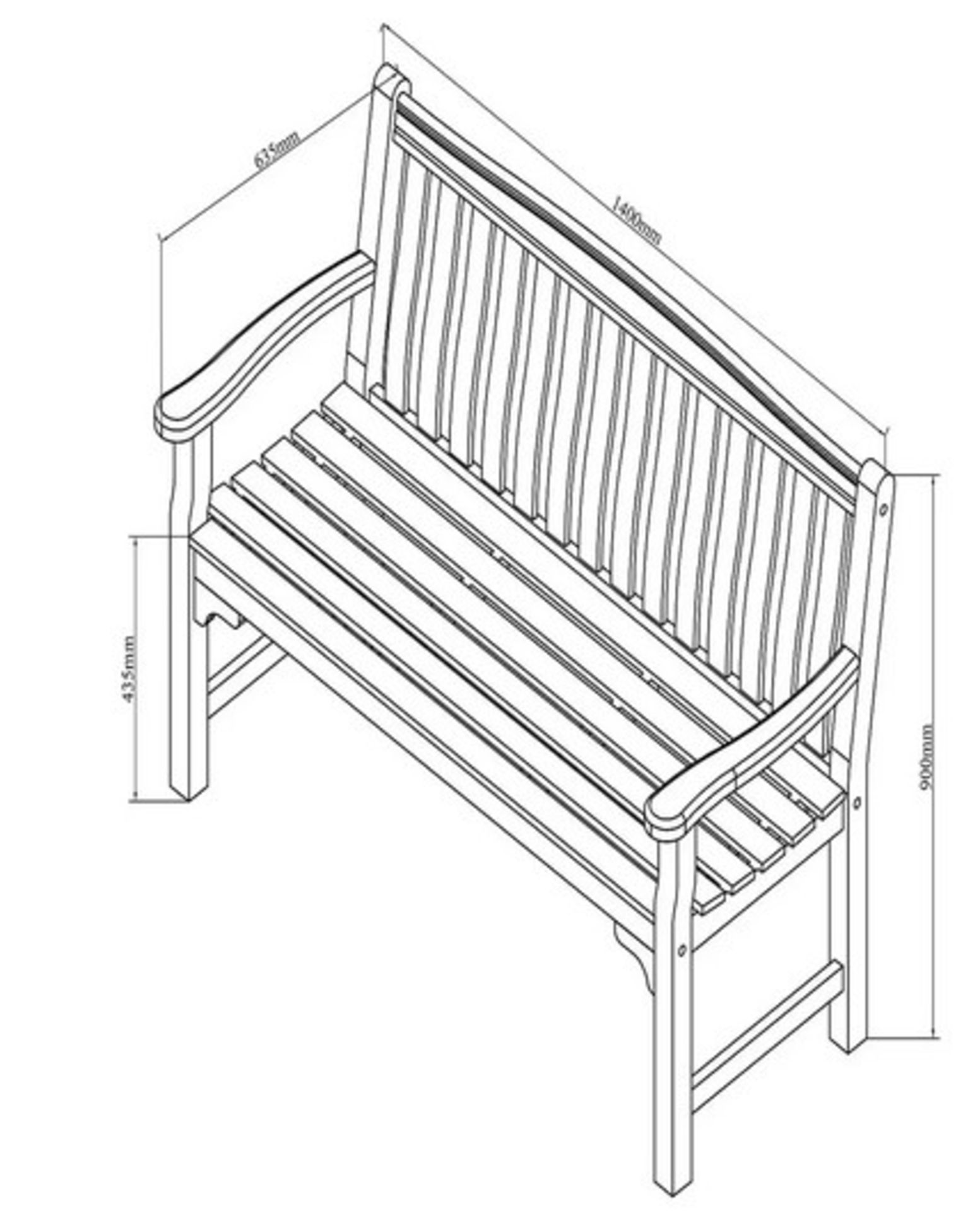 (93/P) RRP £200. Hartington Hungate Collection 2 Seater Bench. FSC Certified Acacia Wood With Nat... - Image 2 of 3