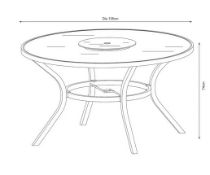 (90/P) RRP £250. Misali Table With Lazy Susan. Easy To Maintain And Clean. Dimensions: (H74x D135...