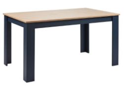 (118/P) RRP £75. Marcy Dining Table Midnight. Clean Modern Living Style. Seats 6 People. Dimensio...