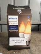 Philips Hue 2 X E14 Bulbs. RRP £24.99 - GRADE U