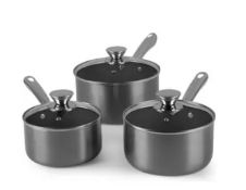 Morphy Richards 3 Piece Aluminium Pan Set - Titanium. RRP £54.99 - GRADE U