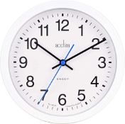 Acctim Wall Clock 20cm Diameter (White). RRP £29.99 - GRADE U