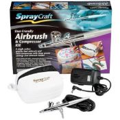 Spraycraft Airbrush & Compressor Kit. RRP £99.99 - GRADE U