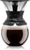 Bodum Pour Over Coffee Maker with Filter, Borosilicate Glass - 1.0 L, Black. RRP £27.99 - GRADE U