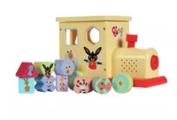 Bing Wooden Shape Sorter with Light and Sound Train. RRP £24.99 - GRADE U