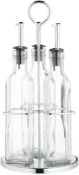 KitchenCraft World of Flavours Vinegar / Olive Oil Dispenser Bottles and Caddy. RRP £19.99 - GRAD...
