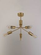 (61/7H) Lot RRP £105. 3x Gold Tone 5 Light Ceiling Fitting RRP £35 Each. (All Units Appear As New...