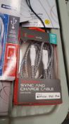 (116/10G) Trader’s Lot Of Approx. 75x Mixed Phone Charging Cables & Accessories. To Include iPhone..