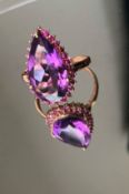 Beautiful Natural Amethyst 4.55Ct with Natural Burma Ruby & 18k White Gold
