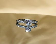 Beautiful Natural 0.90 Carat Diamond Ring with 18k White Gold