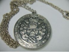 Sterling Silver Prince Charles & Lady Diana pendant & chain