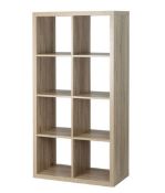 (140/Mez) Lot RRP £130. 2x Living Elements Clever Cube 2x4 Cube Storage Unit Oak Finish (H1460x W...