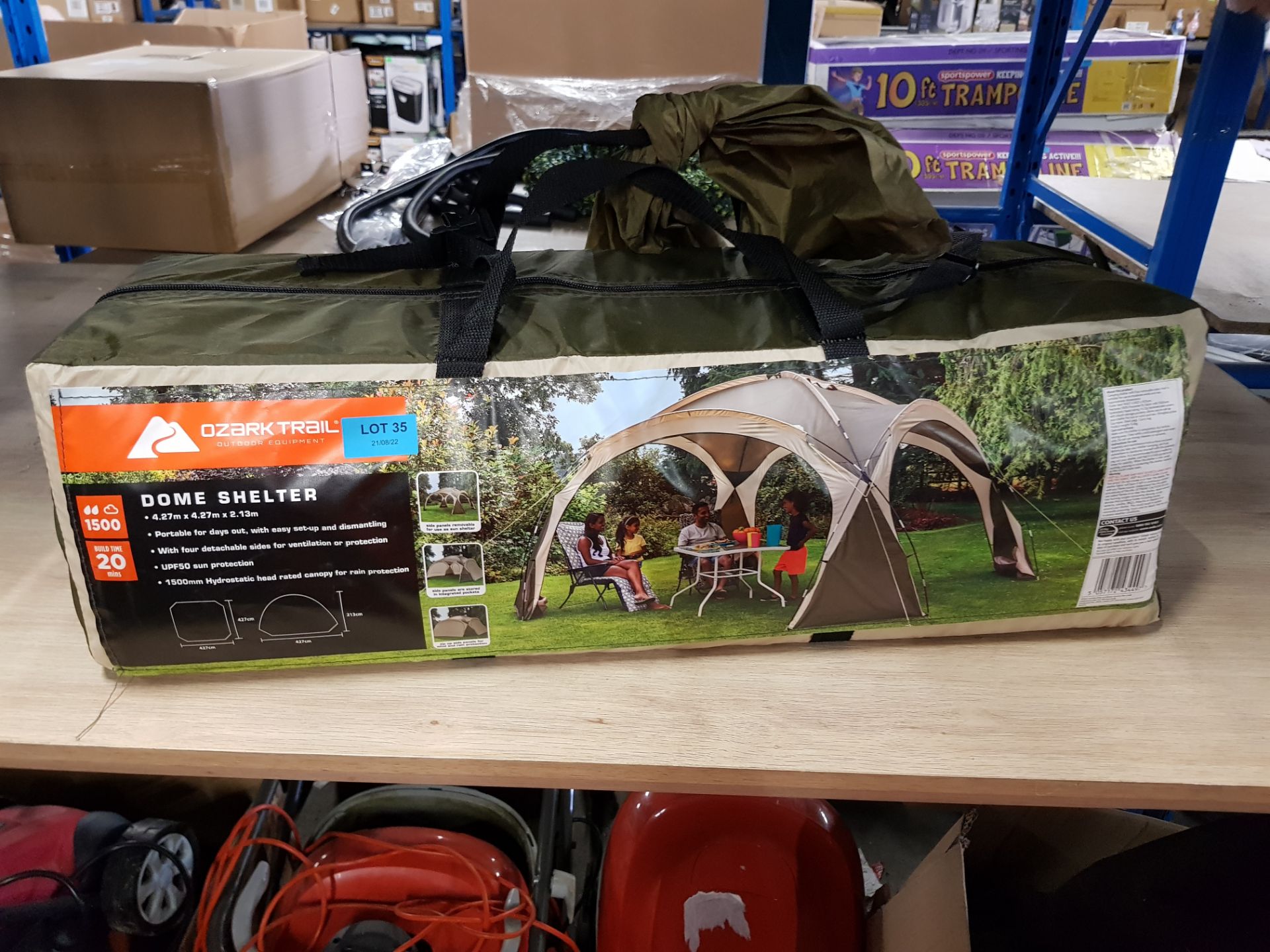 (35/6O) RRP £89. Ozark Trail Cream Camping Sun Shelter. Assembled Dimensions: (W427x D427x H213cm... - Image 6 of 6