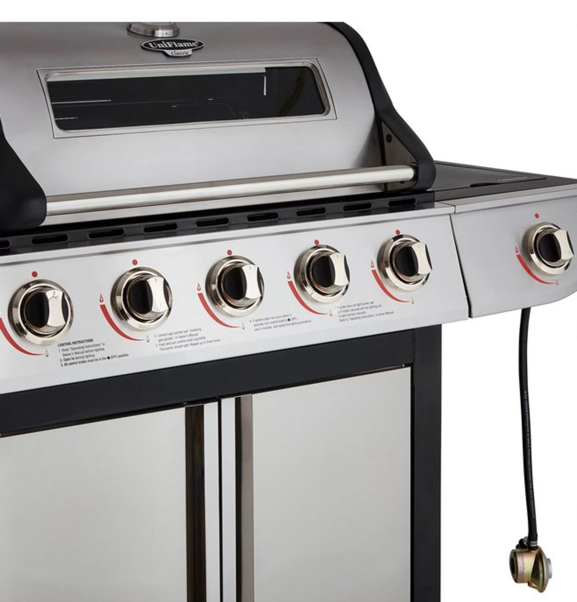 (1/P) RRP £299. Uniflame Classic 5 Burner BBQ With Glass Window, Gas Grill & Side Burner. Built i... - Image 3 of 10