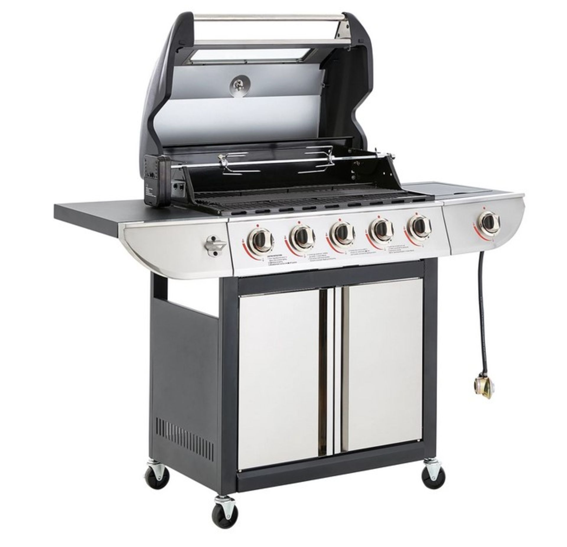 (1/P) RRP £299. Uniflame Classic 5 Burner BBQ With Glass Window, Gas Grill & Side Burner. Built i... - Image 2 of 10