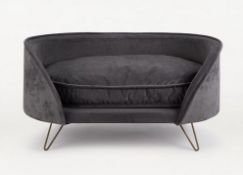 (77/6O) Lot RRP £74. 3x Pet Items. 1x Velvet Pet Sofa Dark Grey, RRP £38, Dimensions: (H34 x W65...