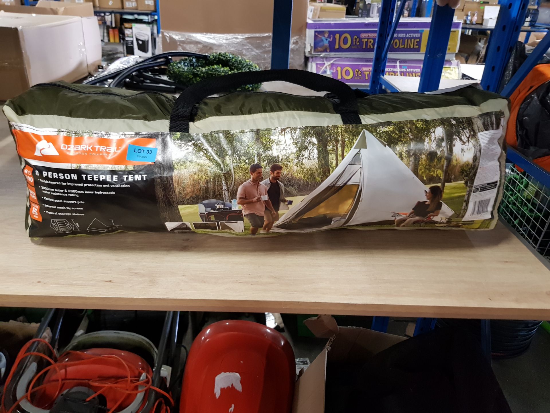 (33/6O) RRP £89. Ozark Trail Khaki 8 Person Teepee Tent. Assembled Dimensions: (W234 (224 Interna... - Image 8 of 8