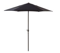 (126/6F) RRP £79. 2.4M Charcoal Parasol Crank & Tilt. Approx Dimensions: (240cm x H220 cm)