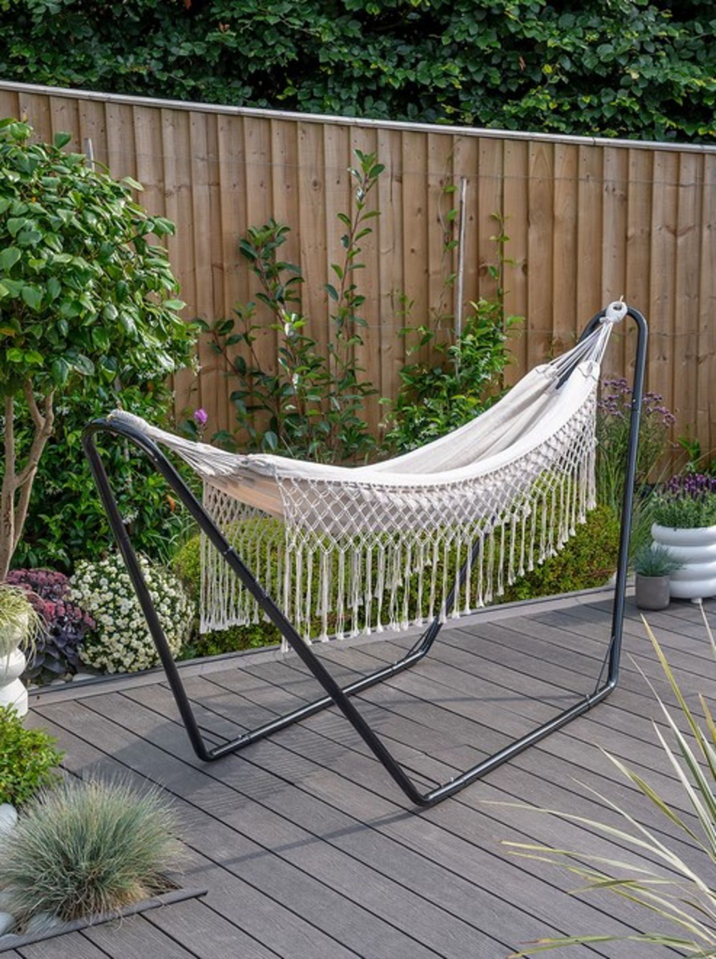 (65/6M) Lot RRP £158. 2x George Home Black Boho Hammock With Stand RRP £79 Each. Dimensions: (290... - Image 4 of 6