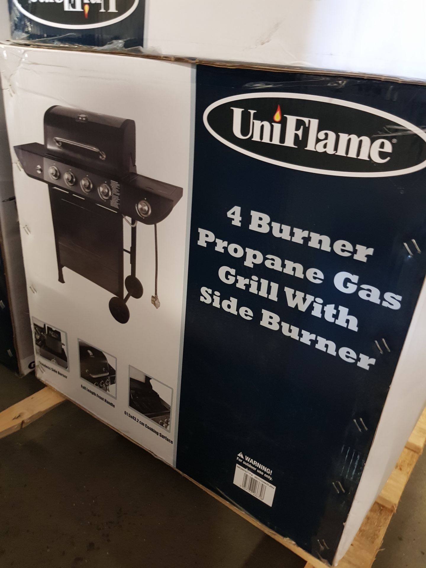 (6/P) RRP £125. Uniflame 4 Burner Propane Gas Grill With Side Burner. 17.6 kW Total Power. 24 Bur... - Image 7 of 7