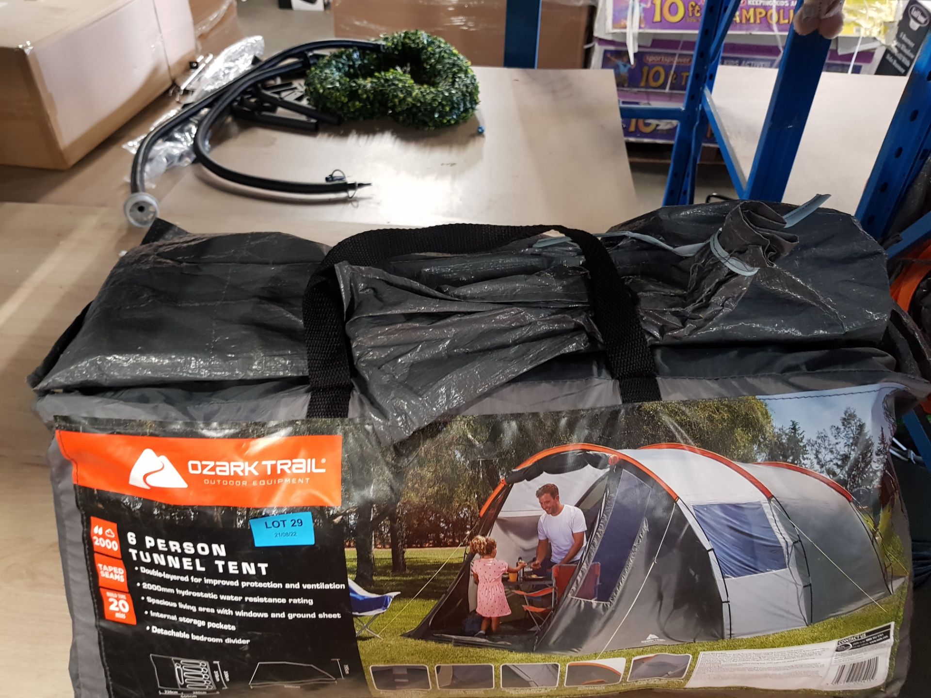 (29/6P) RRP £119. Ozark Trail Orange And Grey 6 Person Tunnel Tent. Assembled Dimensions: (H195cm... - Image 6 of 7