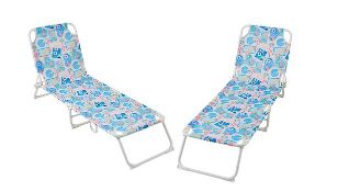 (105/6E) Lot RRP £105. 3x Folding Blue Pool Print Sun Lounger RRP £35 Each. Approx Dimensions: (2...