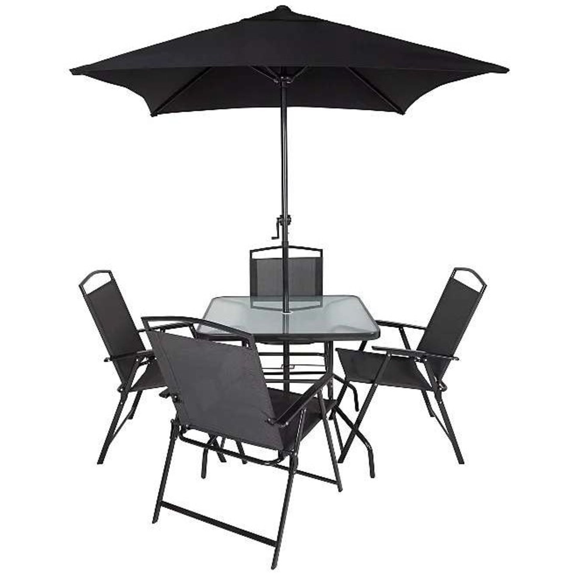 (89/6G) RRP £149 When Complete. 1x Miami 6 Piece Patio Set Charcoal. (All Items Appear As New – N... - Image 2 of 6