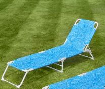 (175/6P) Lot RRP £156 – 7x Items. 1x Blue Ocean Sketch Print Foldable Sunlounger RRP £30. 1x 12kg...