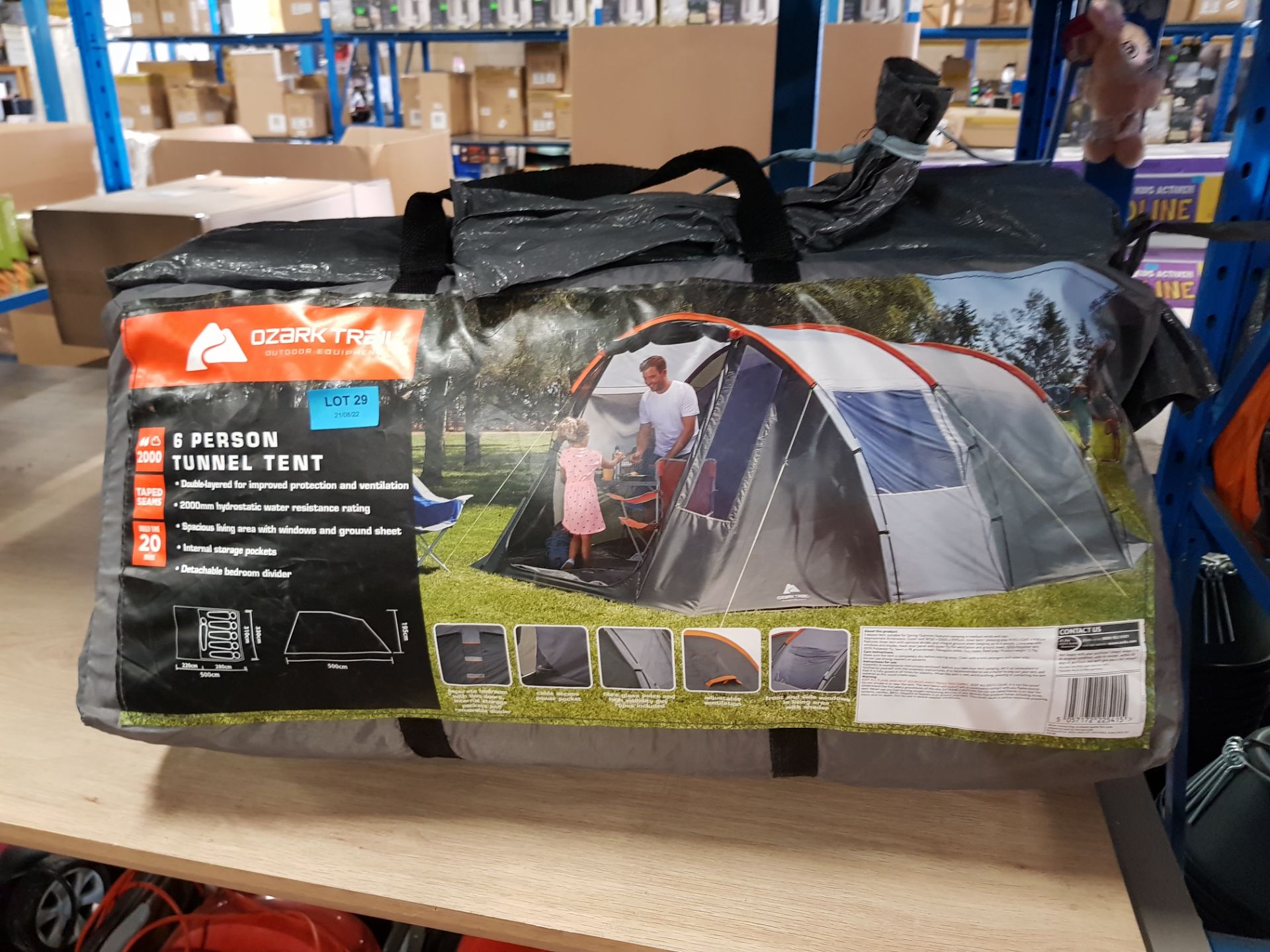 (29/6P) RRP £119. Ozark Trail Orange And Grey 6 Person Tunnel Tent. Assembled Dimensions: (H195cm... - Image 7 of 7