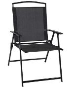(107/6E) Lot RRP £160. 8x Miami Patio Set Folding Chairs. (4x Black, 4x Beige/Black). RRP Approx...