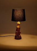 (73/7N) Lot RRP £70. 2x Gold Cheetah Shaped Table Lamp RRP £35 Each.