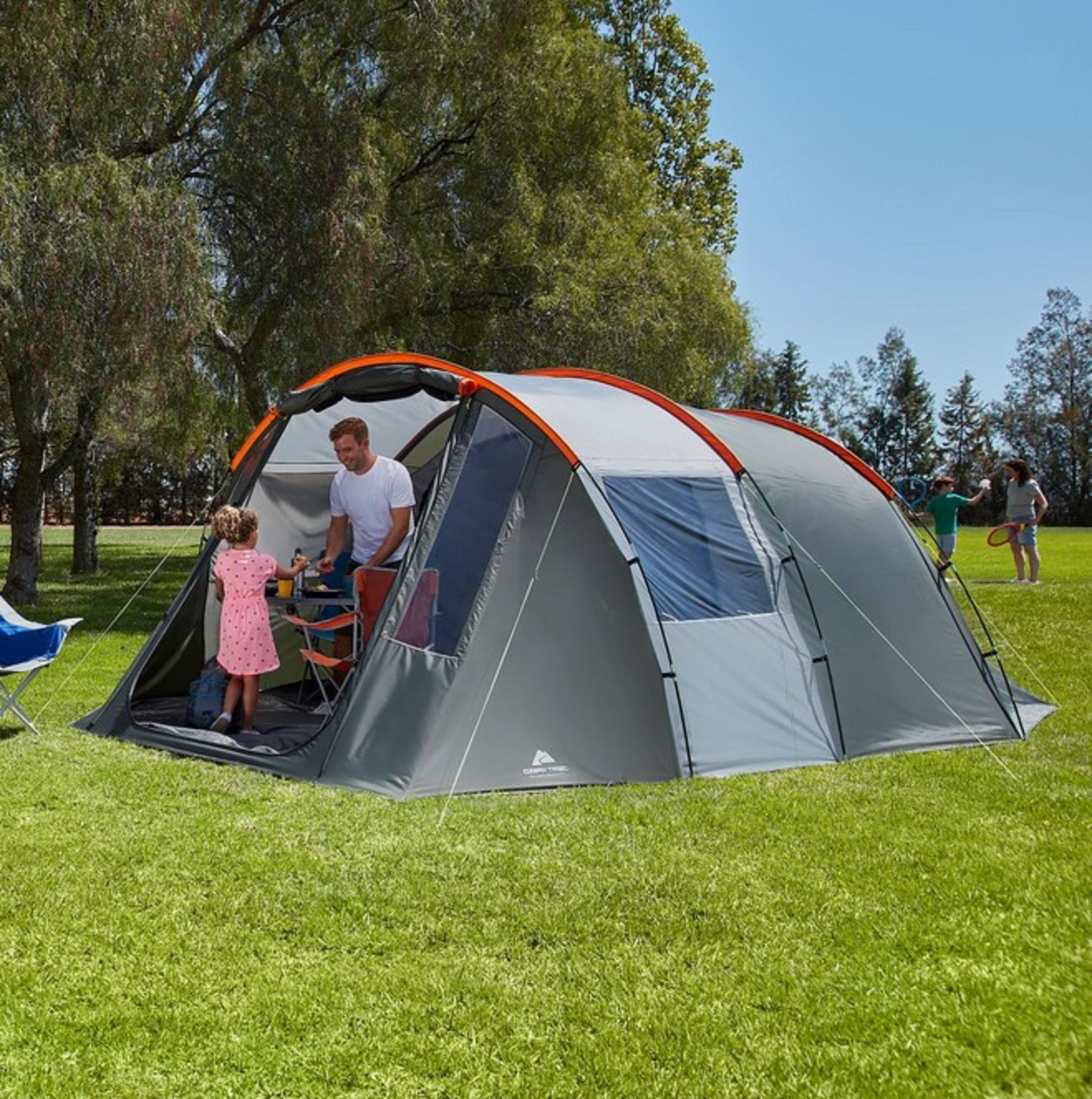 (29/6P) RRP £119. Ozark Trail Orange And Grey 6 Person Tunnel Tent. Assembled Dimensions: (H195cm... - Image 5 of 7