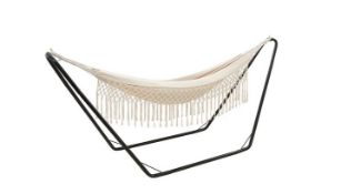 (65/6M) Lot RRP £158. 2x George Home Black Boho Hammock With Stand RRP £79 Each. Dimensions: (290...