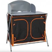 (136/5D) Lot RRP £78. 2x Camping Items. 1x Deluxe Kitchen Stand With Built In Cooler RRP £60 (Ite...