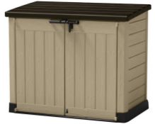 (51/Mez) RRP £159. Keter Store It Out Max Brown/Beige 1200L Capacity. Lockable. Dimensions: (H125...