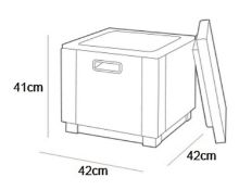 (100/Mez/R1G) RRP £50. Keter Ice Cube Rattan Effect Cool Box. 40L Cooler Capacity. Stylish Cube D...