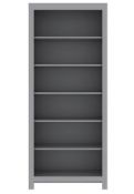 (47/Mez) RRP £119. Dakota Bookcase Grey. 5 Tiers Of Shelves. Dimensions: (H180 x W79 x D29cm)
